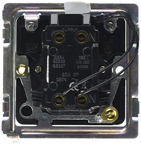 MK Aspect K24305SAGB 32A Double Pole Switch with Neon - Satin Gold, Satin Gold With Black Insert - Image 2