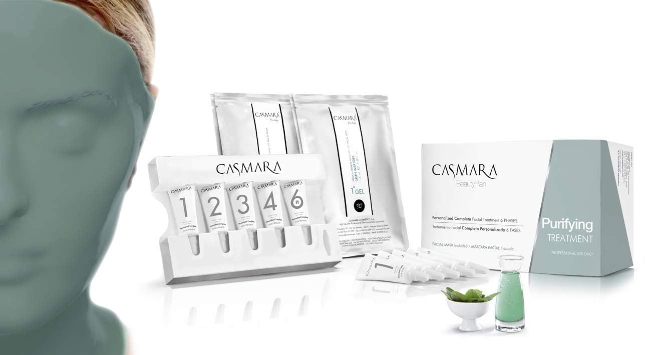 Casmara Purifying Oxygenating Treatment Set with 6 Phases, Peel Off Masks Included