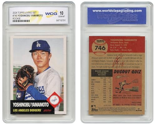 2024 Official Topps Living YOSHINOBU Yamamoto Rookie Card Los Angeles Dodgers #746 - Graded Gem-Mint 10