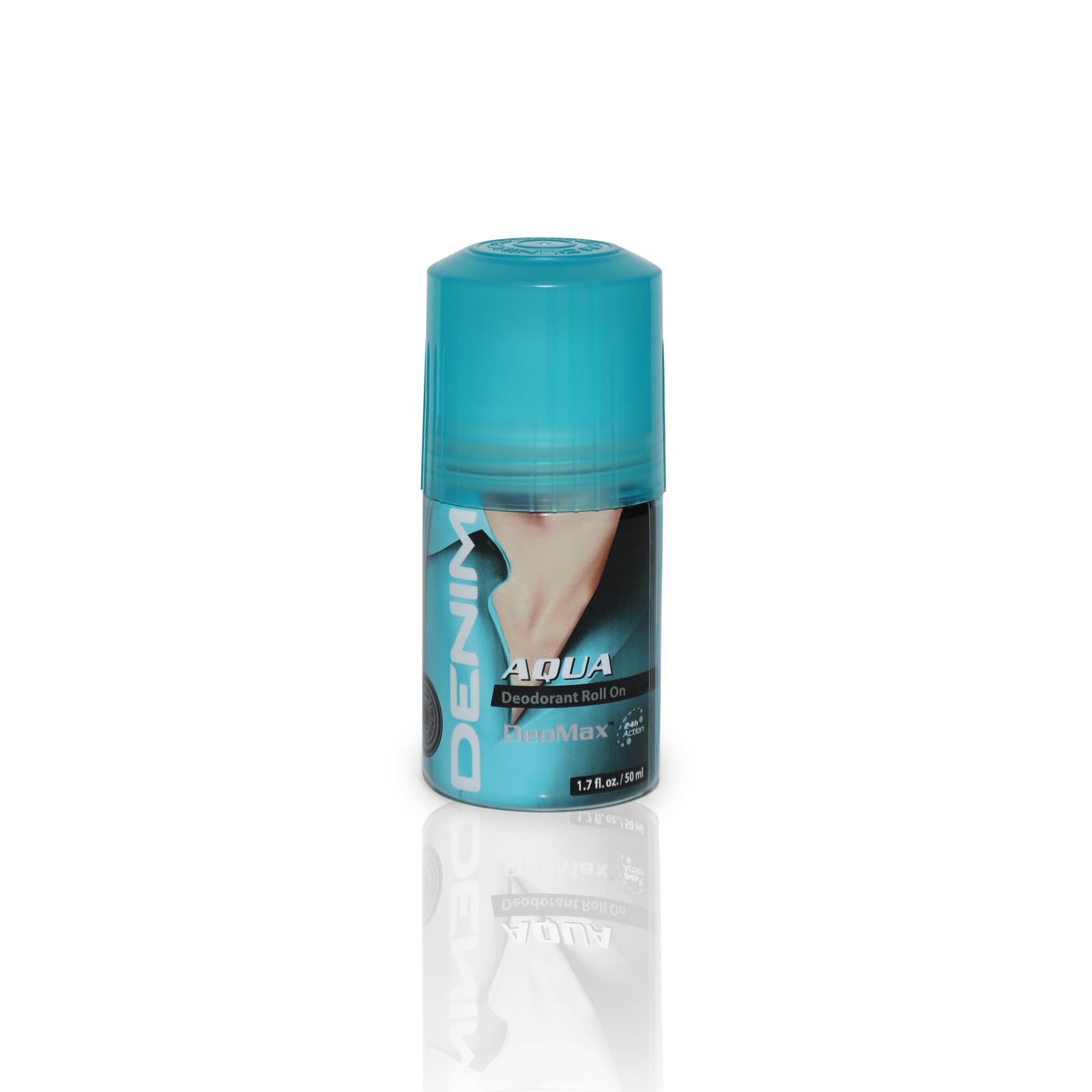 Denim DeoMax Deodorant Roll On For Men - AQUA - 24-Hr Freshness - Great Smell - Feel Confident - Bad Odour protection - Long Lasting - Anti-Biofilm - All Skin Types - 50ML