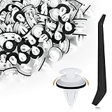 Xislet 100Pcs Door Trim Panel Retainer Clips Compatible with BMW 3, 5 & 7 E36 E34 E38 E39 M3 Series Replace# 51411973500 - Universal 9mm Door Panel Plastic Clips with Foam Gasket Fit Most Cars