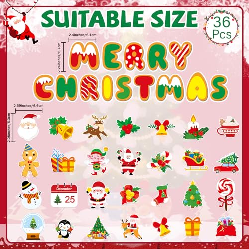 36 piezas de imanes decorativos navideños para refrigerador miniatura 2