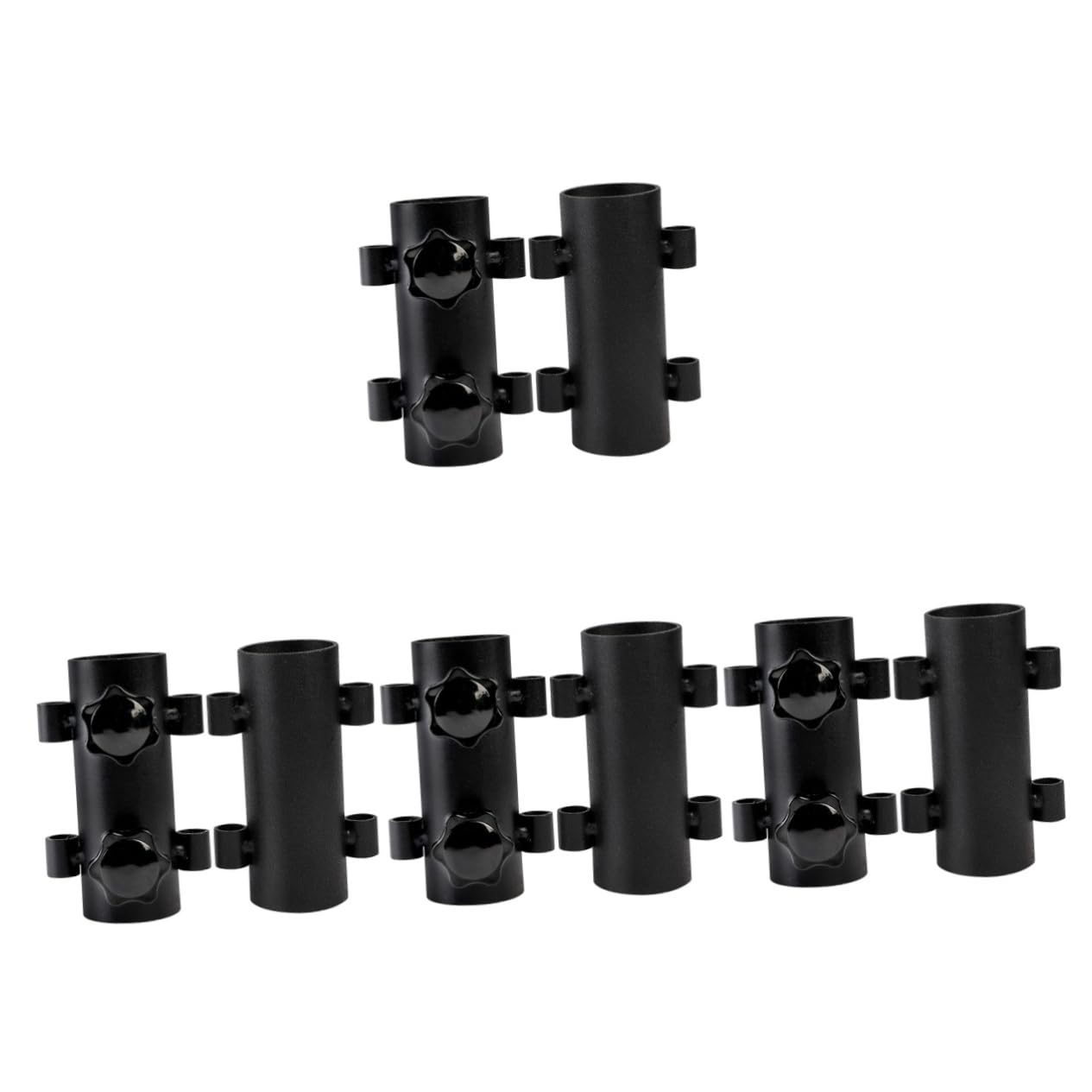 INOOMP 4 Set Sky Stand Fixer da Sole al di Fuori Prato Spiaggia di Grandi Dimensioni Porta Palo da Esterno Porta Canna da Regolabile Porta Baldacchino Acciaio Nero 2 Pezzi*4
