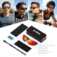Reglaaly Polarized Sports Sunglasses for Men, Wrap Around Mens Sunglasses UV Protection, Fishing Driving Running Sun Glasses, Black Frame/Night Vision — image 7
