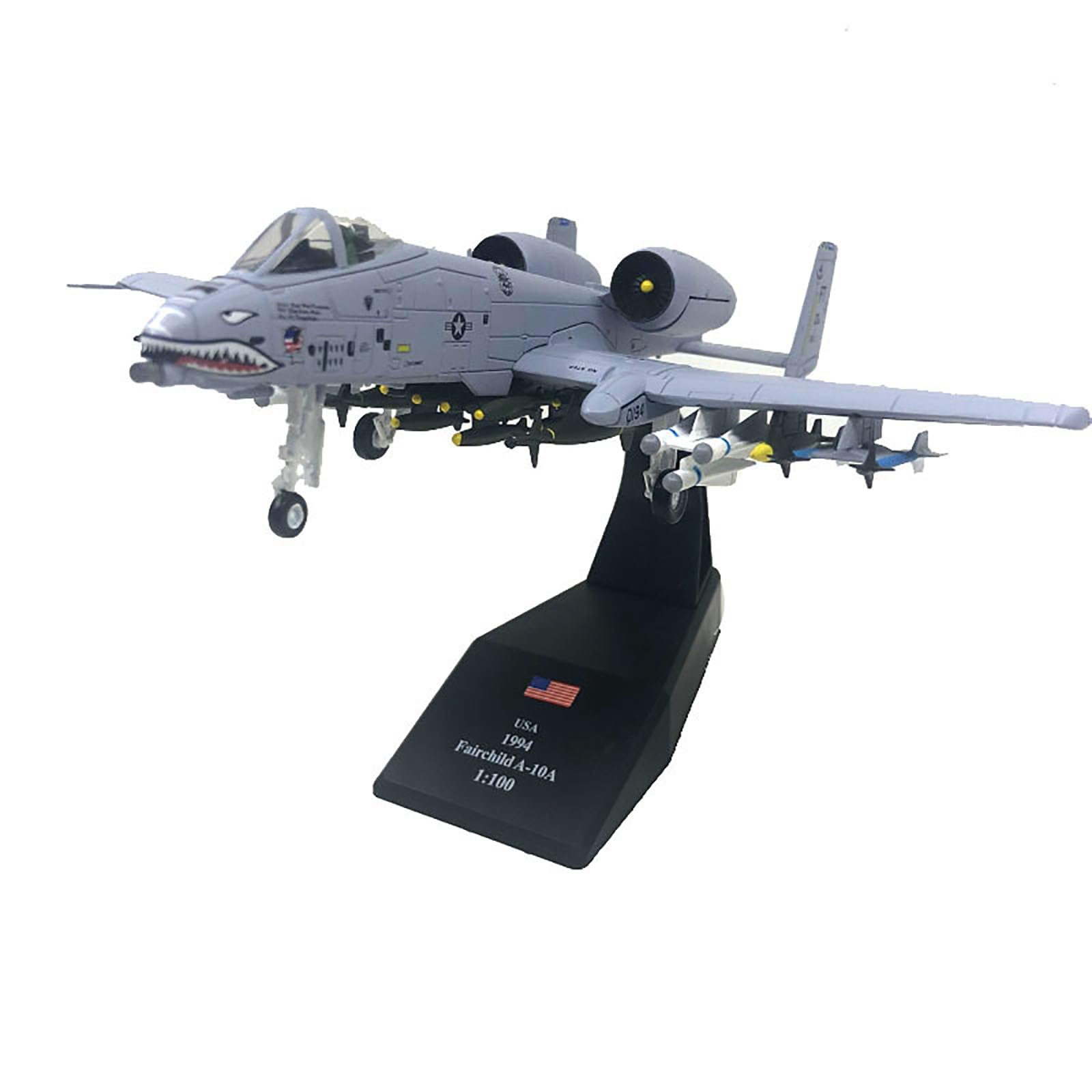 A-10 Thunderbolt II Warthog Attack Plane Metal Fighter 1/100 Model Die-Cast Model Plane for Collection Festival Gift Ornament