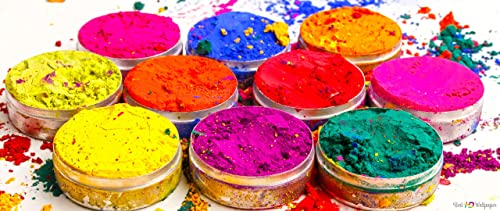 Image of HeeMo Turkey Herbal Holi Gulal, Skin-Safe and Non-Toxic (Assorted Colours) - Pack of 5 of 100 gm Each