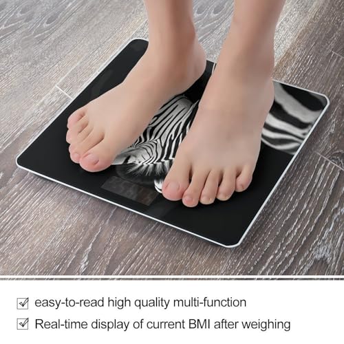 Báscula digital Black White Zebra para baño miniatura 5