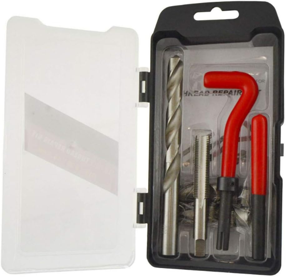 Thread Repair Kit, 15Pcs M-10 x 1.0 Thread Repair Kit Helicoil Compatible 10mm Damaged Threads