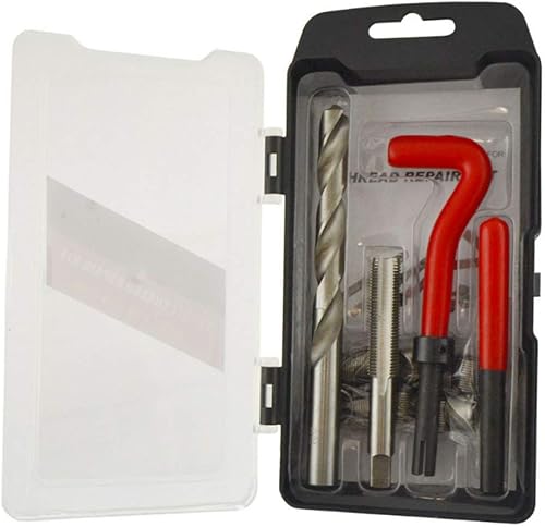 Miniatura 5 de Kit de reparación de rosca, 15 piezas M-10 x 1.0 Kit de reparación de roscas compatibles con helicoidales de 0.394 in roscas dañadas