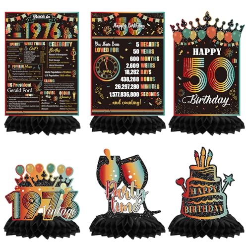 Décoration 50 ans vintage 1976 pour centres de table d'anniversaire