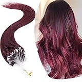 Micro Link Human Hair Extensions Micro Ring Loop Remy Hair Piece Beads Cold Fusion Stick Tipped Hair...