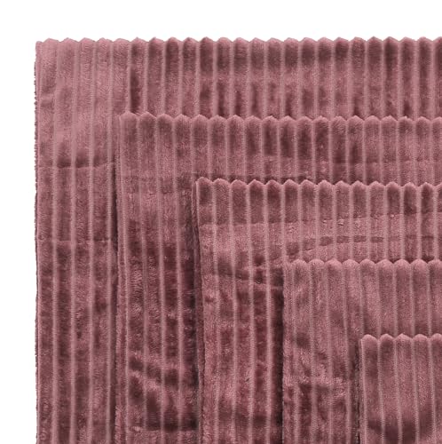 Image of RD TREND Cushion Cover Set of 5, Decorative Sofa Living Room Home Square Cushion Covers 16 Inch x 16 Inch, Aesthetic Corduroy Striped Double Sided (Wine,Pack of 5)