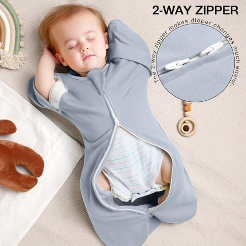 Image of MEXXI Baby Transitional Swaddle, 2 Pack Sleep Sack With Arms Up, 0.5 TOG