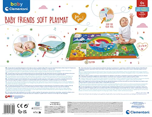 Clementoni Tapis Matelassé Doux Baby Friends Soft Playmat Développement des Premiers Mouvements Nombreuses Illustrations Facile à Transporter 135x90 Cm pour Enfants Dès - vue 3