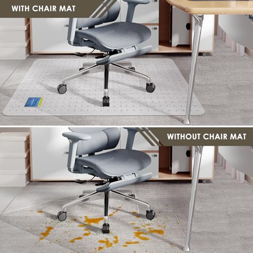 Azadx Heavy Duty Office Chair Mat for Carpet Floor 32\" x 48\" Hard Material Chair Mat for Carpet Slip Resistant Carpet Protector for Home Office Easy Glide Desk Floor Mat for Office Chair on Carpet