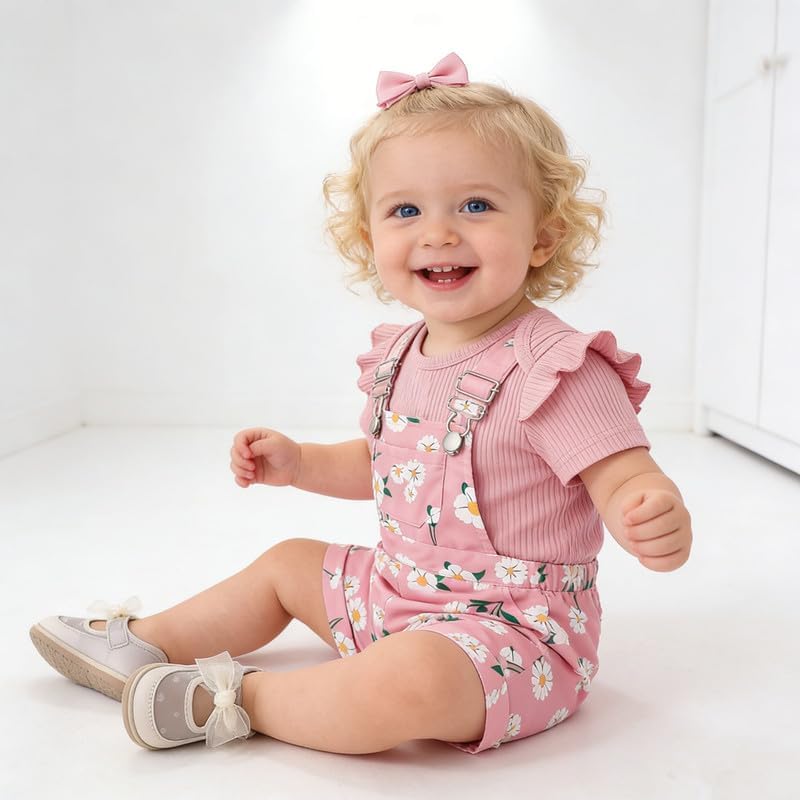 Baby Girl Clothes Summer Outfits Toddler Short Set Infant Gifts Newborn Pink Ice Cream Overall Shorts
