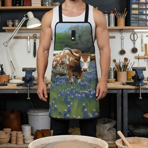Delantal de Trabajo Bluebonnet Longhorn Tool Apron con Bolsillos miniatura 4