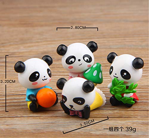 Panda Cake Toppers, Fashionclubs 12pcs Cute Panda Toys Figurines Playset for Cake Decoration, DIY Fairy Garden Miniature Ornaments Doll - Thumbnail 6