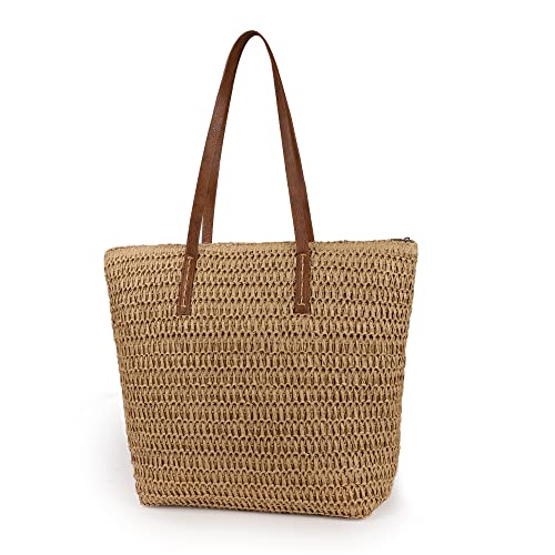 Bolso de mano tejido grande para mujer miniatura 1