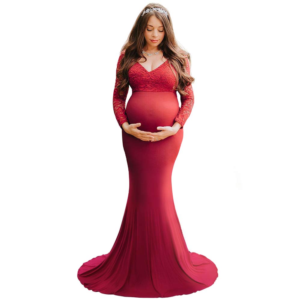 Buy Pregnant Women Mermaid Long Maxi Off Shoulder Gown Photo Shoot