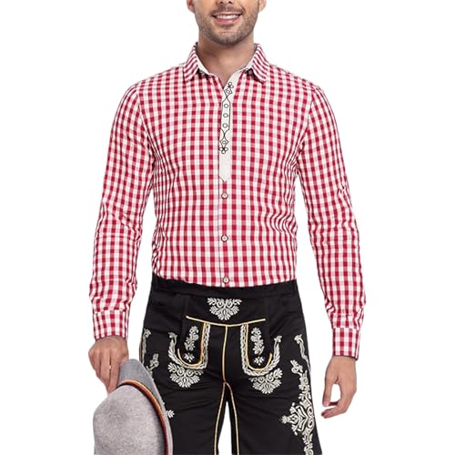 Chemise Oktoberfest homme blanche coupe slim pour éviter l'effet bouffant des tenues