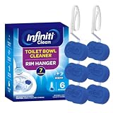 Infiniti Clean Toilet Bowl Cleaner Rim Hanger, 6 Count Automatic Bowl Toilet Cleaner, Cleans and Freshens Toilet Bowl, 7 Month (Ocean)