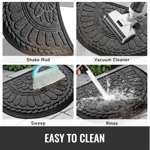 image for Mibao Front Door Mat Indoor Outdoor Entrance, Semicircular Entrance Ma