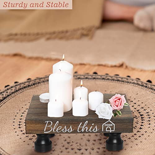 Decolore Distressed Wood Pedestal Stand Farmhouse Solid Sycamore Rustic Wood Riser For Display Vintage Sink Riser For Home Decor #TOP3