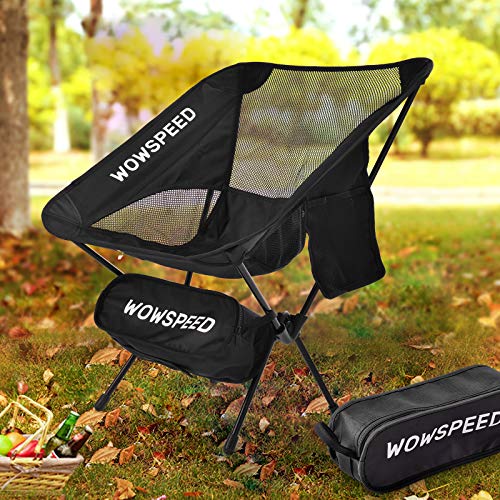 Sillas Camping Plegable,Sillas Plegables Playa Portátil Ligera Pesca Extremadamente Con Bolsa Para Exteriores, Pesca, Jardín, Picnic,Senderismo,Silla De Playa Carga Hasta 120KG (Negro)