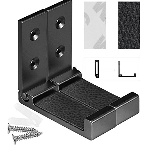 Geekria Foldable Wall Mount Headphones Holder, Headset Wall Hanger, Aluminum Wallmount Hook, Hold