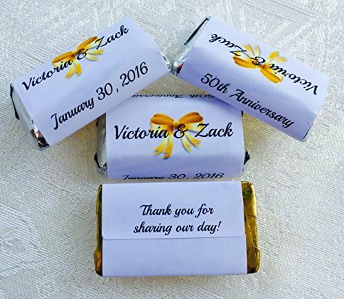 180 Wedding Anniversary 50th, 60th, 70th etc. Candy Wrappers/Stickers/Labels for Your Hershey Miniatures Chocolates (Personalized Favors) for Any ...