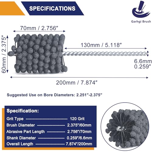 Image of Garhgi 2-3 /8 inch(60mm) Cylinder Honing Tool with 120 Grit SC Ball | Industrial Motorcycle Auto Engine Rotor Bore, Carbon Rust Glaze Residues Removal Debur, DIY Machinist Automotive Workshops
