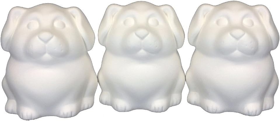 Ceramic Bisque - Ready to Paint - Chubby Doggy - 3 pack