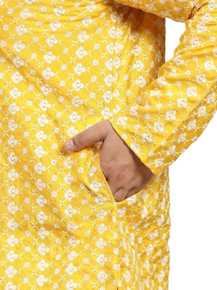 Image of SOJANYA (Since 1958, Men's Silk Blend Grey Kurta Pyjama & Silk Blend Jacket Combo