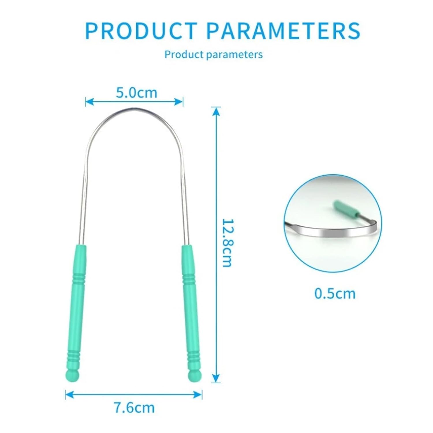 U-shaped Tongue Scraper Coating Odor Removal Fresh Breath Cleaning Brush Care Tools(Red metal)
