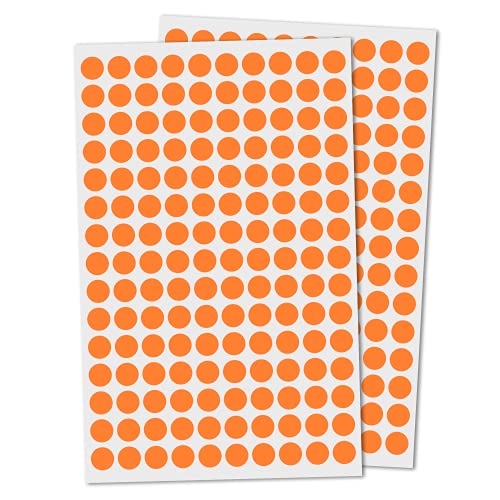 3000 Pack, 0.375" Round Dot Stickers Circle Labels - Orange