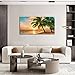 Beach Wall Art for Living Room Ocean Canvas Wall Decor for Home Tropical Palm Tree Picture for Wall Coastal Painting for Bedroom Gold Sunset Art Print for Bathroom Office Decorarion