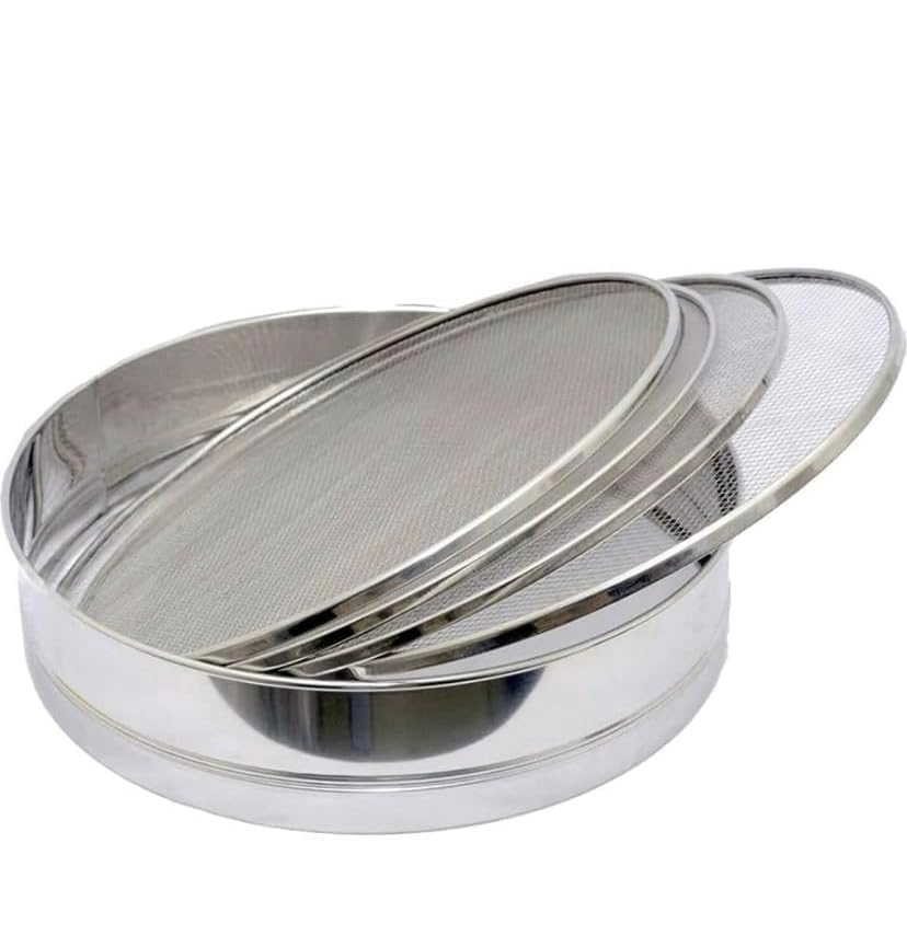 Image of 4-in-1 Interchangeable Atta Chalni with Measuring Atta Scoop | Multipurpose Stainless Steel Flour Sieve with 4 Mesh Sizes | Kitchen Strainer & Flour Filter (1)