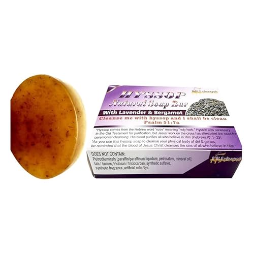 BIBLE N Beautyoils Cleanse Me With Hyssop Natural Soap Bar, Herbal Soap Bar Infused with Hyssop, Lavender, and Bergamot Fragrance for a Refreshing Cleansing Experience (Lavender, and Bergamot)