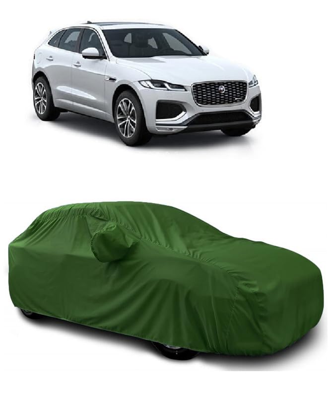 DIGGU-All Weather-Semi Water-Proof/UV/Dust Protection Car Body Cover Compatible with Variant Jaguar F-Pace Mirror Pocket (OliveGreen)