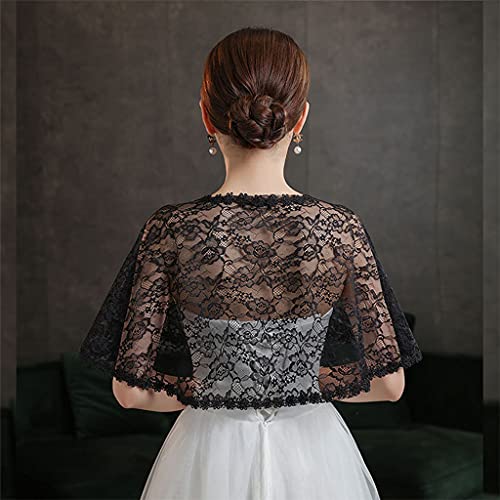 Short Lace Shawl Cloak For Women Girls Dress Elegant Wedding Clothing Fashion Shawl, White4