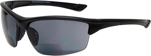 Miniatura 6 de Calabria Sport 202BF - Lentes de seguridad bifocales para lectura + 3.00 negro mate envolvente envolvente tintado inastillable protección UV