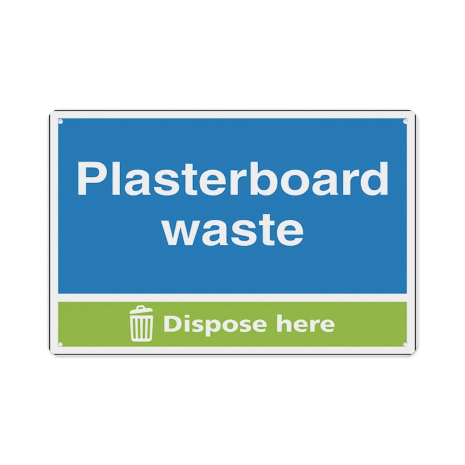 peiyeety Plasterboard Waste Dispose Here Aluminum Tin Warning Signs For Home Outdoor Garden 8X12 Inches