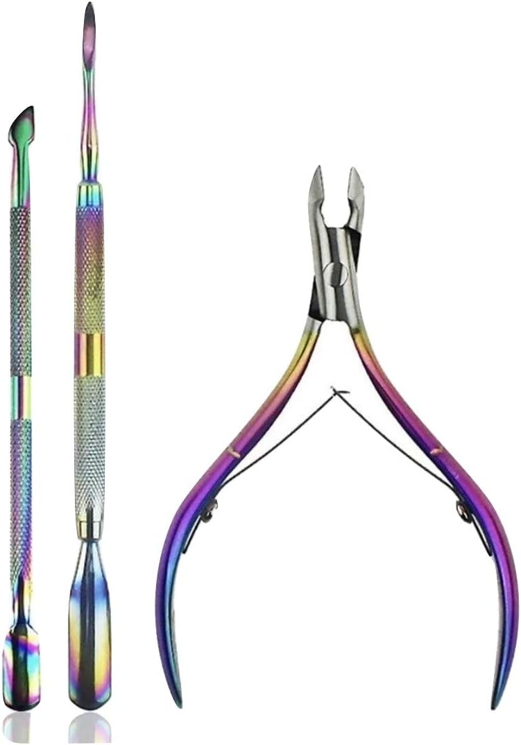 Shayan Professional Grade 3 Piece Set Stainless Steel Cuticle Remover & Cutter Cuticle Nipper and Cuticle Pusher¡­