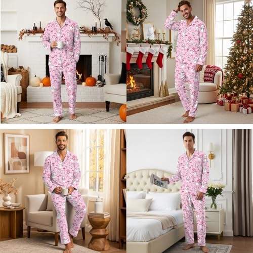 Christmas Couple Pajamas Comfortable Long Pajamas Couples Set for Bedroom3