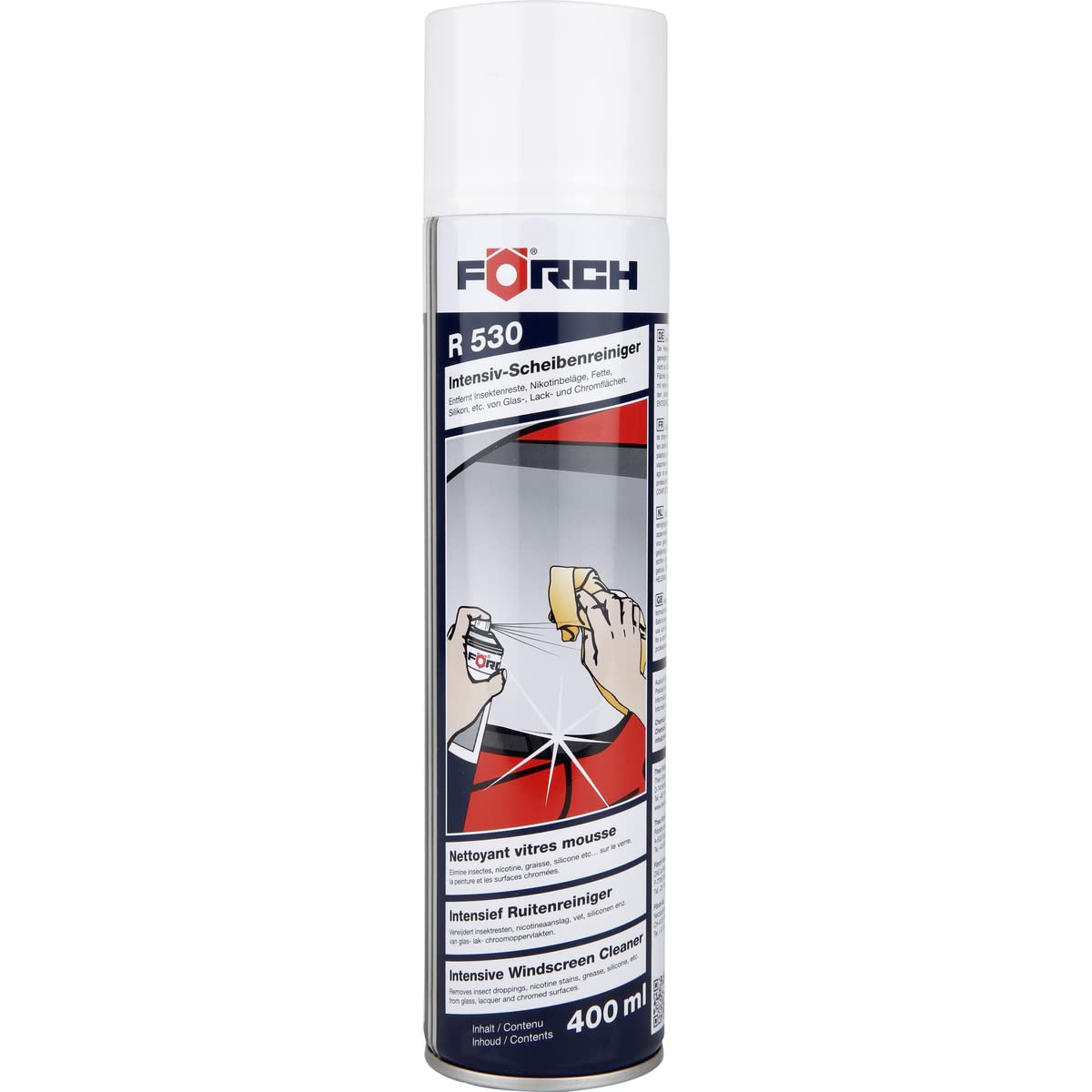 Förch 6X R530 - Schiuma detergente intensiva per vetri, 400 ml, 61001600 (6 X 400 ml)
