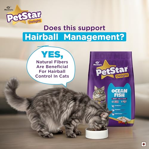 Mankind PetStar Adult Cat Food – Ocean Fish Flavour (1 KG) | Complete Nutrition with Taurine & Omega for Urinary, Digestive & Heart Health - Image 7