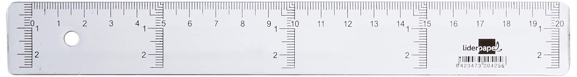liderpapel 920425 Ruler Scale Vertical Horizontal 20 cm Black
