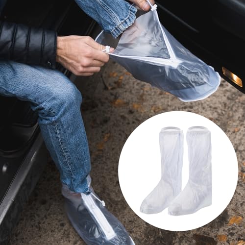 Cubiertas impermeables para zapatos M METERXITY - Galochas reutilizables antideslizantes plegables con cremallera, para deportes al aire libre (XL, Blanco) miniatura 2