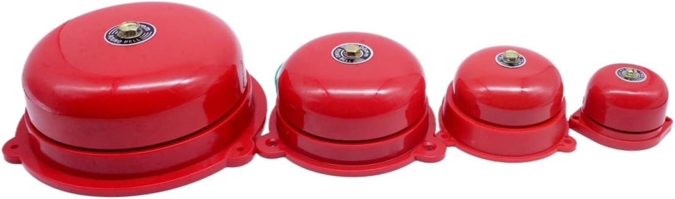 Traditional red Alarm Bell AC110V/220V DC12/24V Call Ring 6 inch high Decibel Alarm Bell Bell(DC 12V)